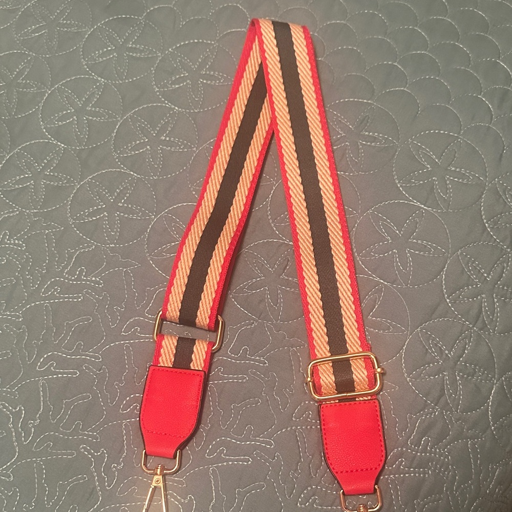 Red/Green/Tan Adjustable Bag Strap